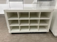 Gloss Wood Display Unit with Box Shelves