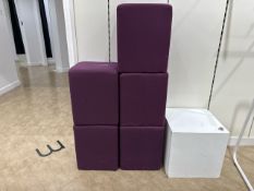 Purple Fabric Pouffe x 5