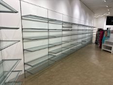 Bank of 72 Glass Shelves