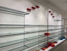 Bank Of 37 x Glass Shelves & Arms