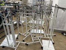 White Metal Retail stands with Chrome Hanging tops