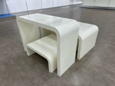 White Gloss n Shaped Diplsay Tables x3