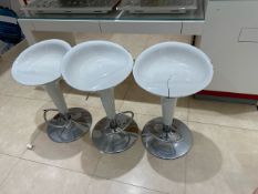 White plastic Stool x 3