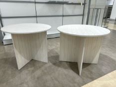 Circular Slatted Table x 2