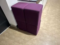 Purple Fabric Pouffe x 4