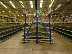 A Run Of 10 Bays Of Back To Back Flow Racks