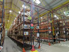 Run Of 44 Bays Of Back To Back Boltless Industrial Pallet Racking