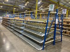 A Run Of 10 Bays Of Back To Back Flow Racks