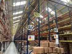 Run Of 44 Bays Of Back To Back Boltless Industrial Pallet Racking