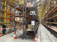 Run Of 44 Bays Of Back To Back Boltless Industrial Pallet Racking