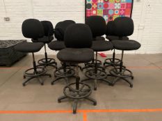 9 x High Office Adjustable Chairs