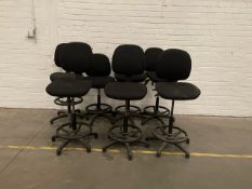 7 x High Office Adjustable Chairs