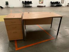 Wave Desk & 3 Drawer Pedestal Unit