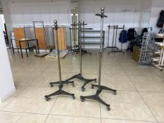 Metal T Shape Mobile Hanging Rails x3