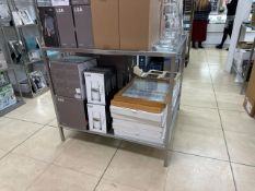 Metal Framed Glass Shelved Table