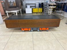 Metal Top Wooden Display Bench