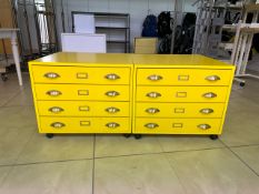 Yellow Wood Drawers x2