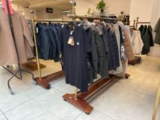 Mobile Wooden Base Hanging Rails x3