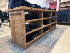 Wooden Display Table With Shelves