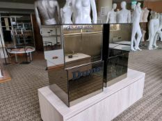 Dune Tinted Mirrored Glass Display Cubes X4