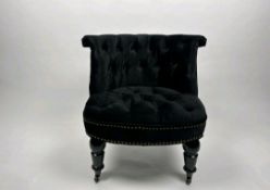 Black Button Back Chair