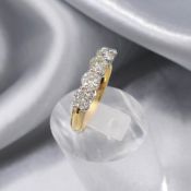 18k Yellow And White Gold 1.53 Carat 5 Stone Diamo