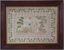 Antique Sampler, 1786, by Elizabeth Ross. Biblical