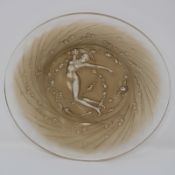 Rene Lalique Glass 'Une Figurine et Fleurs' Plate