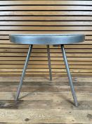 AMARA Circular Side Table Grey Fur Top