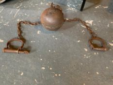 Rusty Iron Ball And Chain Leg Shackles
