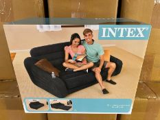 New Boxed Intex Blow Up Sofa Bed With Cup Holders