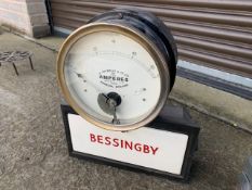 Vintage Revrone Cast Iron Power Station Bessingby Meter With Enamel Box And Brass Gauge Meter