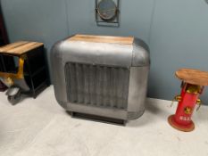 Brand New Boxed Rustic Industrial Style Indian Tagari Mini Bar Counter With Wooden Top