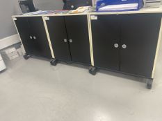ref 432 - Trio Of Storage Cabinets On Wheels