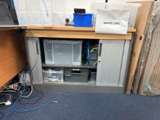 ref 71 - Wood Storage Unit With Sliding Doors