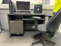 ref 254 - Grey Wood Office Desk With Drawers