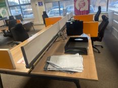 ref 202 - Bank Of 6x Desks With Privacy Dividers