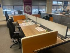 ref 203 - Bank Of 6x Desks With Privacy Dividers