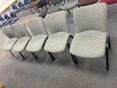 NO RESERVE - Grey Fabric Chairs x5