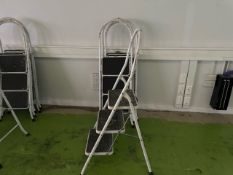 NO RESERVE White 3 Step Foladable Step Ladders x 5