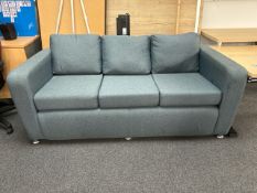 NO RESERVE - Blue Fabric Sofas x2