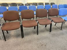 NO RESERVE - Brown Fabric Chairs x4