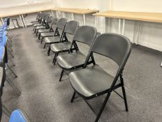 NO RESERVE - Black Foldable Plastic Chairs x 10