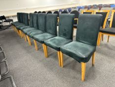 NO RESERVE - Green Faux Velvet Chairs x10