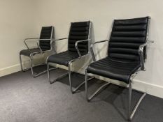 NO RESERVE - Leather Meeting Chairs x8