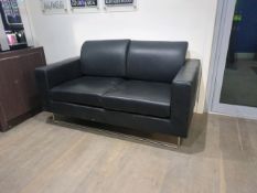 NO RESERVE - Faux Leather 2 Seat Sofa