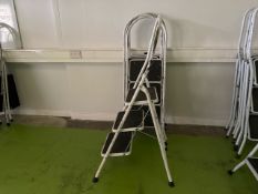 NO RESERVE - White 3 Step Foldable Step Ladders x 5