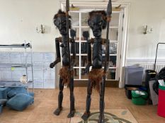 Pair of Wooden African Mannequins