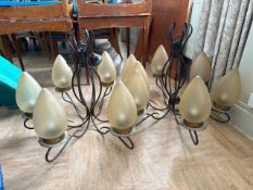 Metal Chandeliers x 2