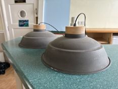Metal Ceiling Lights x2